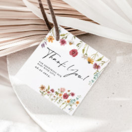 Wilde bloem Dank je Baby shower Gift Labels