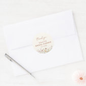 Wilde Bloem Dank Je Bruids Bruiloft In Bloei Ronde Sticker (Envelop)