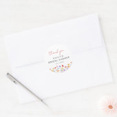 Wilde Bloem Dank Je Bruids Bruiloft In Bloei Ronde Sticker (Envelop)