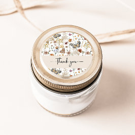 Wilde bloem Dank je Sticker