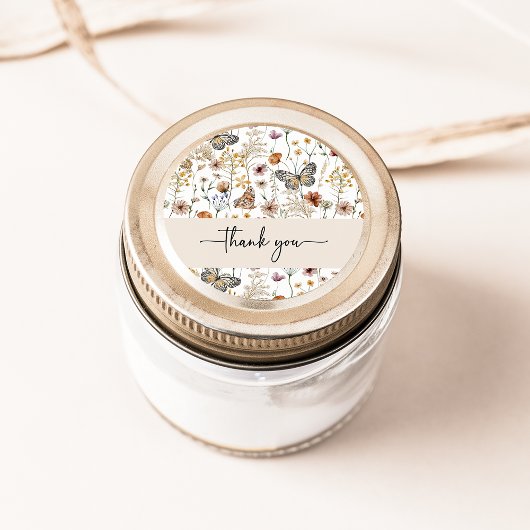 Wilde bloem Dank je Sticker