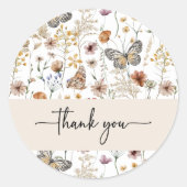 Wilde bloem Dank je Sticker (Voorkant)