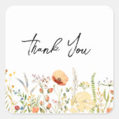 Wilde Bloem Dank u Sticker (Voorkant)