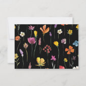 Wilde bloem Dark Meadow responskaarten RSVP (Achterkant)