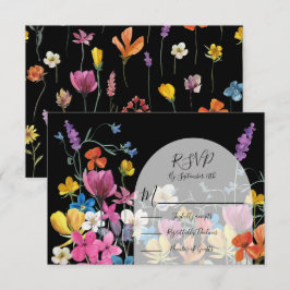 Wilde bloem Dark Meadow responskaarten RSVP