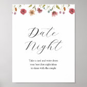 Wilde bloem Datum nacht ideeenteken Poster (Voorkant)