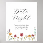 Wilde bloem Datum Nachtelijke ideeën Vrijgezellenf Poster (Voorkant)