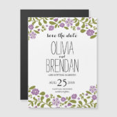 Wilde bloem | Datum opslaan Magnetische Uitnodiging (Voorkant / Achterkant)