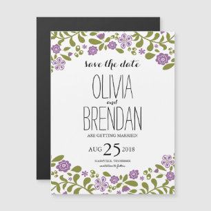 Wilde bloem   Datum opslaan Magnetische Uitnodiging