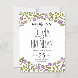 Wilde bloem | Datum opslaan Magnetische Uitnodiging