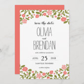 Wilde bloem | Datum opslaan Save The Date (Voorkant / Achterkant)