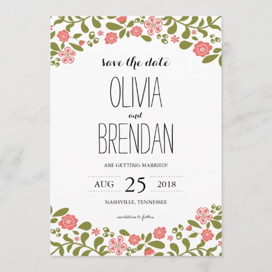 Wilde bloem | Datum opslaan Save The Date (Voorkant)