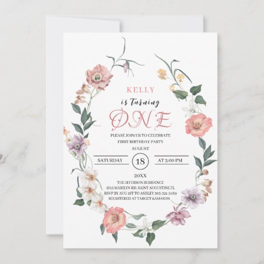 Wilde bloem De lente draait om de viering Kaart (Voorkant)