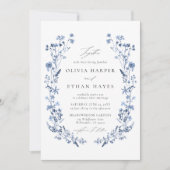 Wilde Bloem Delicate Blauwe Whimsical Elegante Tro Kaart (Voorkant)