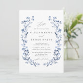 Wilde Bloem Delicate Blauwe Whimsical Elegante Tro Kaart (Staand voorkant)