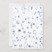 Wilde Bloem Delicate Blauwe Whimsical Elegante Tro Kaart (Achterkant)