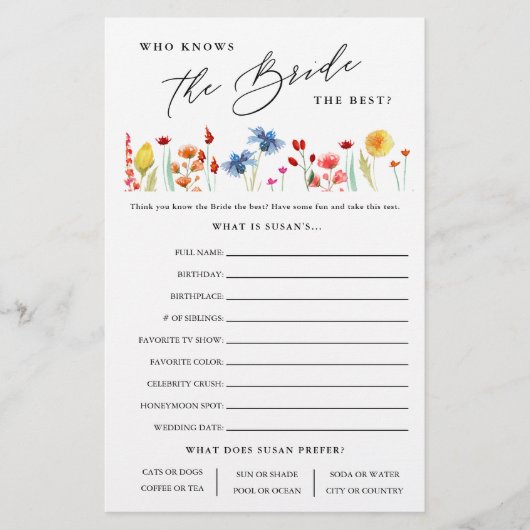 Wilde bloem die de Kaart van het spel van het groe (Voorkant)