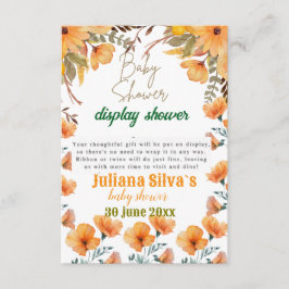 wilde bloem display baby showerEnclosure Kaart