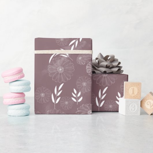 Wilde Bloem Doedels Patroon Cadeaupapier (Baby Shower)
