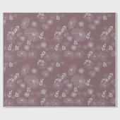 Wilde Bloem Doedels Patroon Cadeaupapier (Vlak)