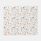 Wilde Bloem Doodle Fleece Deken (Voorkant (Horizontaal))