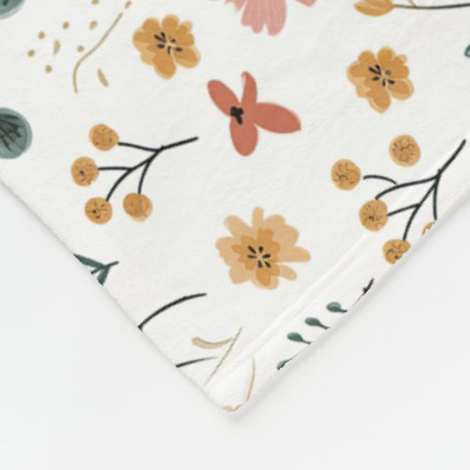 Wilde Bloem Doodle Fleece Deken (Hoek)