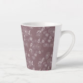 Wilde bloem Doodles Pattern Latte Mok (Rechts)