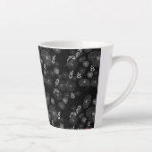 Wilde bloem Doodles Pattern Latte Mok (Rechts)