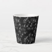 Wilde bloem Doodles Pattern Latte Mok (Voorkant)