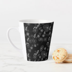 Wilde bloem Doodles Pattern Latte Mok