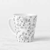 Wilde bloem Doodles Pattern Latte Mok (Linkerhoek)