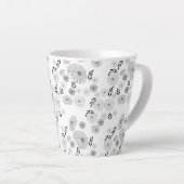 Wilde bloem Doodles Pattern Latte Mok (Rechterhoek)