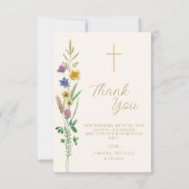 Wilde Bloem Doop  Bedankkaart (Voorkant)