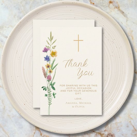 Wilde Bloem Doop  Bedankkaart