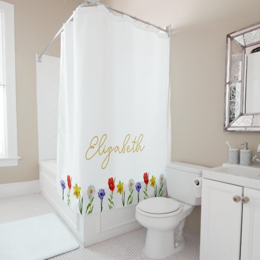 Wilde bloem douchegordijn (In situ)