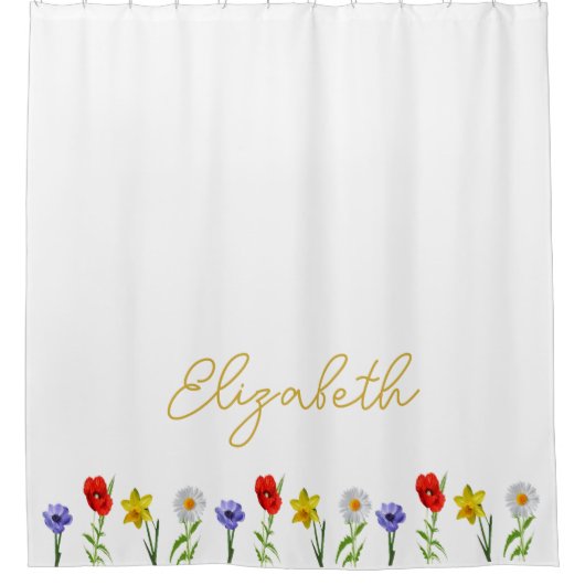 Wilde bloem douchegordijn (Voorkant)