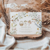 Wilde bloem Dwaze Gans 1e Verjaardag  Bedankkaart