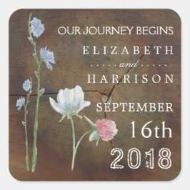 Wilde bloem Eak Hood Weddenschap Vierkante Sticker