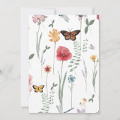 Wilde bloem Eén eerste uitnodiging voor geboorte (Achterkant)