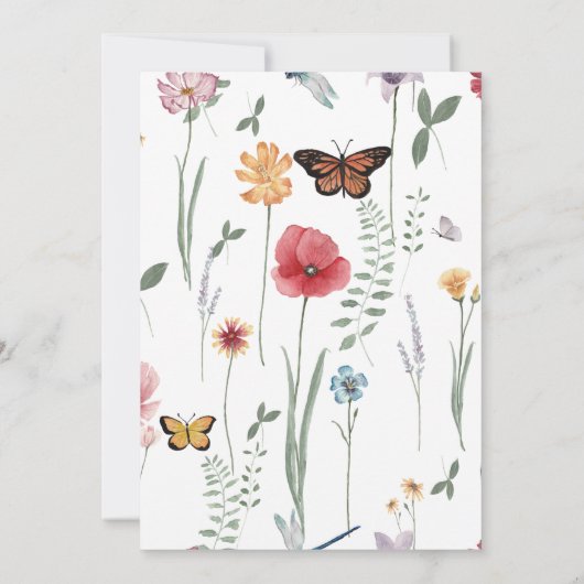 Wilde bloem Eén eerste uitnodiging voor geboorte (Achterkant)