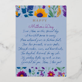 Wilde bloem - Een Moederdag-meesterwerk met gedich Folie Feestdagenkaart