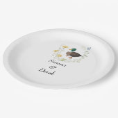 Wilde Bloem Eend Huwelijk Papieren Bordje (Gekanteld)