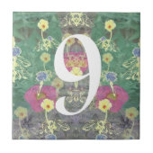 Wilde bloem Eenvoudig Digit Number Tile Tegeltje (Voorkant)