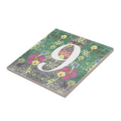 Wilde bloem Eenvoudig Digit Number Tile Tegeltje (Zijkant)