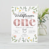 Wilde bloem Eerste Birthday-afwijking Kaart (Staand voorkant)