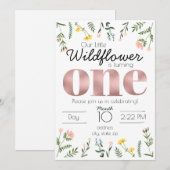 Wilde bloem Eerste Birthday-afwijking Kaart (Voorkant / Achterkant)