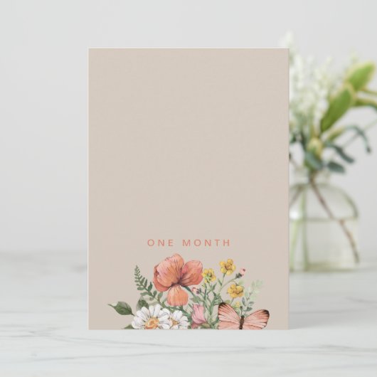 Wilde bloem Eerste jaar Banner Vlag | Wilde bloem Kaart (Staand voorkant)