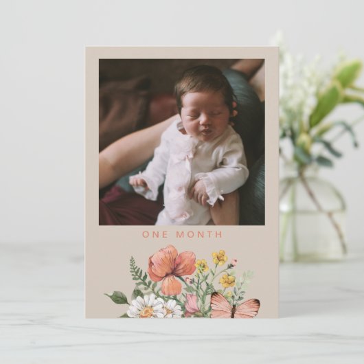 Wilde bloem Eerste jaar Banner Vlag | Wilde bloem Kaart (Staand voorkant)