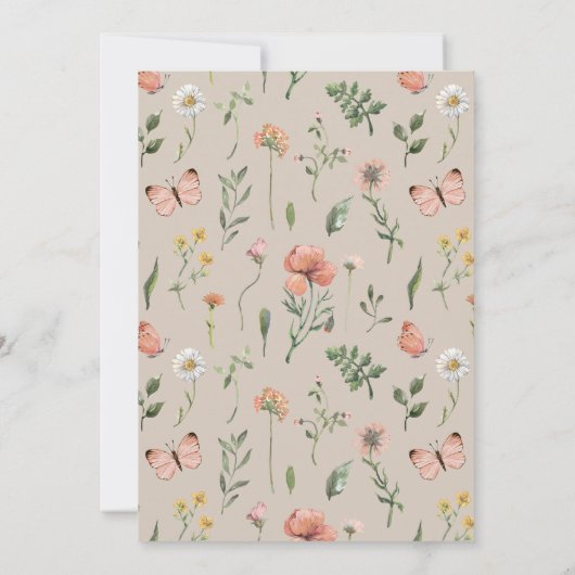 Wilde bloem Eerste jaar Banner Vlag | Wilde bloem Kaart (Achterkant)