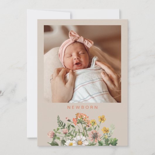 Wilde bloem Eerste jaar Banner Vlag | Wilde bloem Kaart (Voorkant)